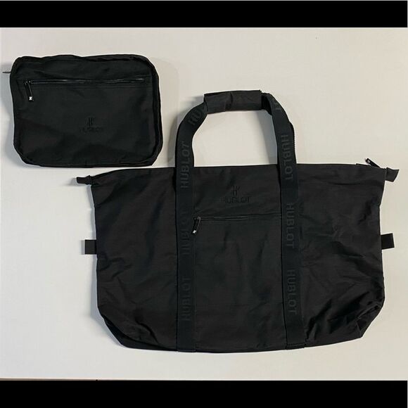 Used HUBLOT Foldable Mini Travelling Duffle Bag with Storage Pouch Black - Picture 1 of 5